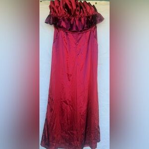 Mittoshop Vibrant Red Satin Ruffle Jumper Size Small